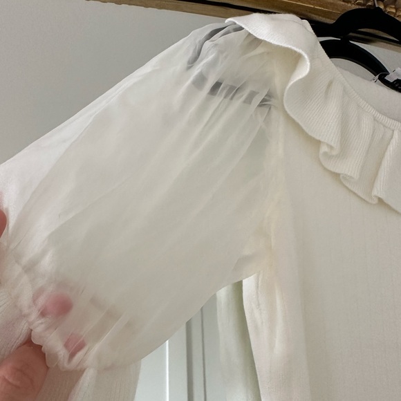 NWOT English Factory White Knit Blouse - Picture 4 of 5